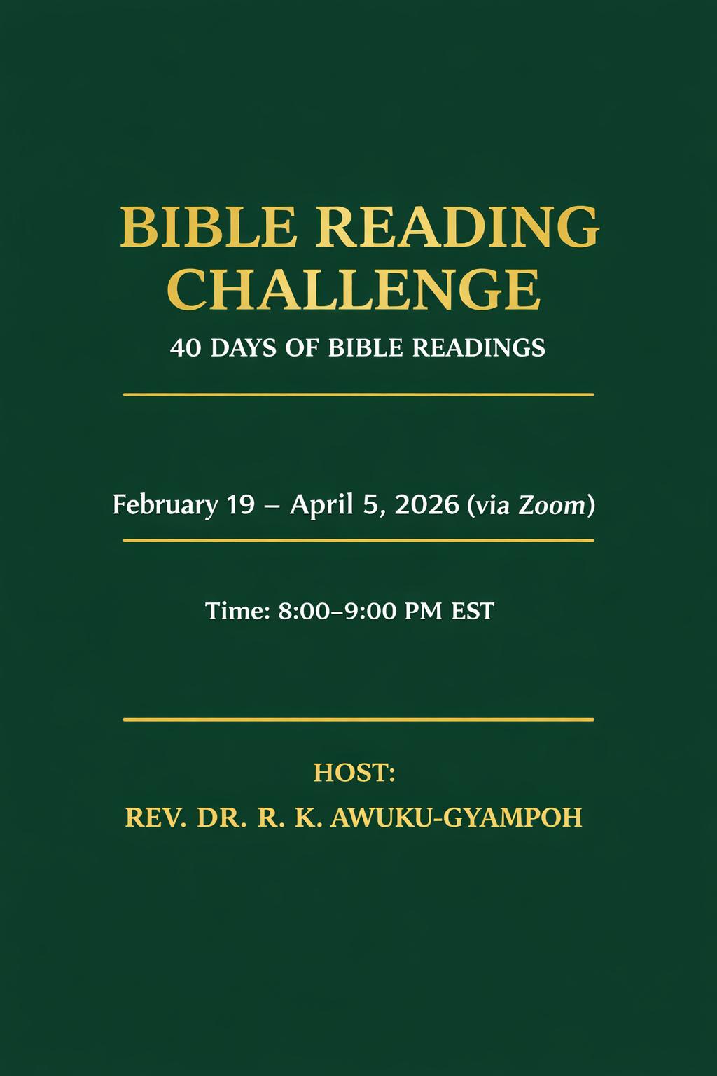 BIBLE READING CHALLENGE